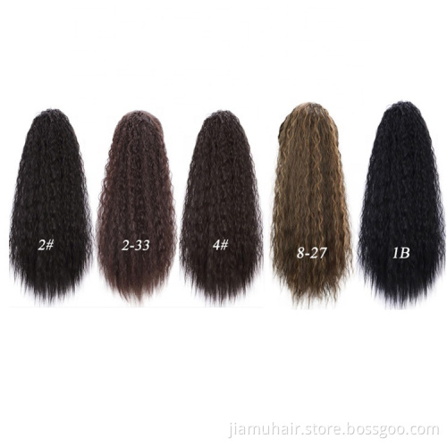 Long Puff Afro Drawstring Ponytail Synthetic Kinky Curly Ponytail Black Hair Extension Clip in Hairpiece Pony Tails